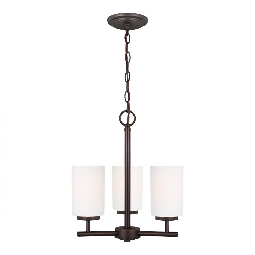 Generation Lighting Oslo Three Light Chandelier Midnight Black
