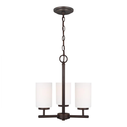 Generation Lighting Oslo Three Light Chandelier Midnight Black