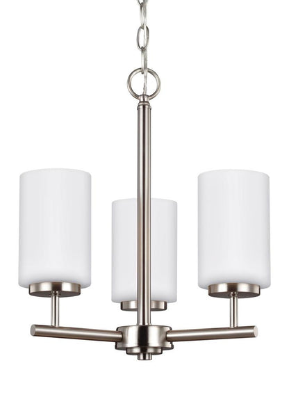 Generation Lighting Oslo Three Light Chandelier Brushed Nickel