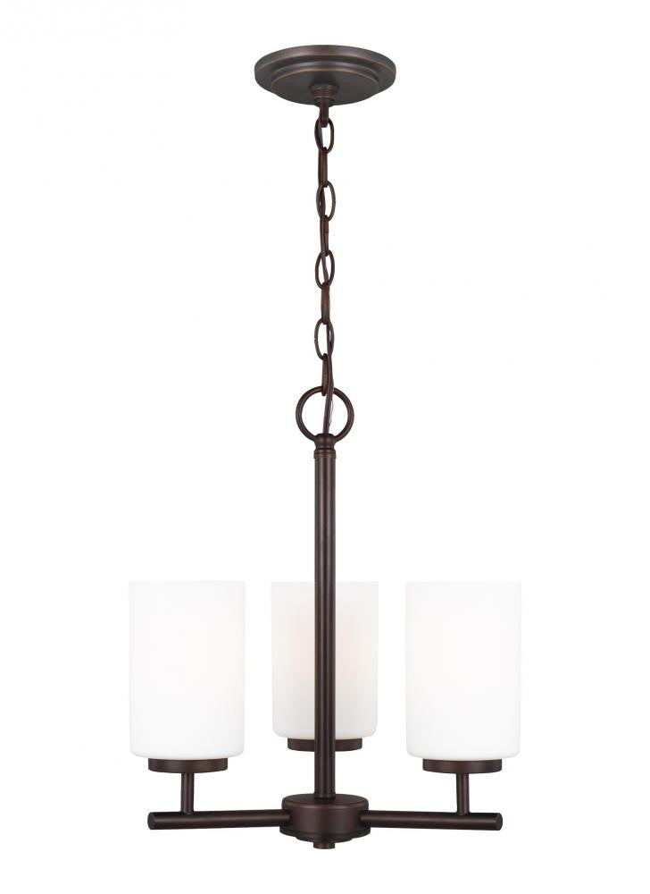 Generation Lighting Oslo Three Light Chandelier Midnight Black