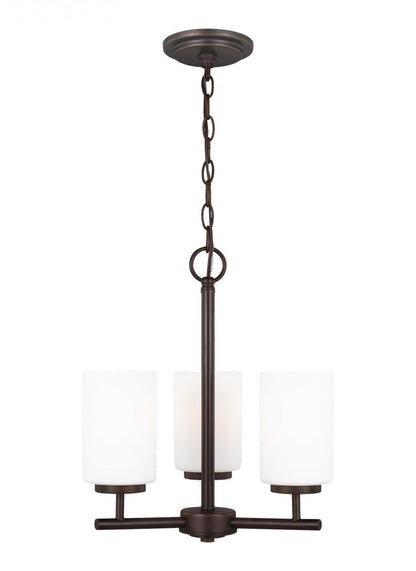 Generation Lighting Oslo Three Light Chandelier Midnight Black