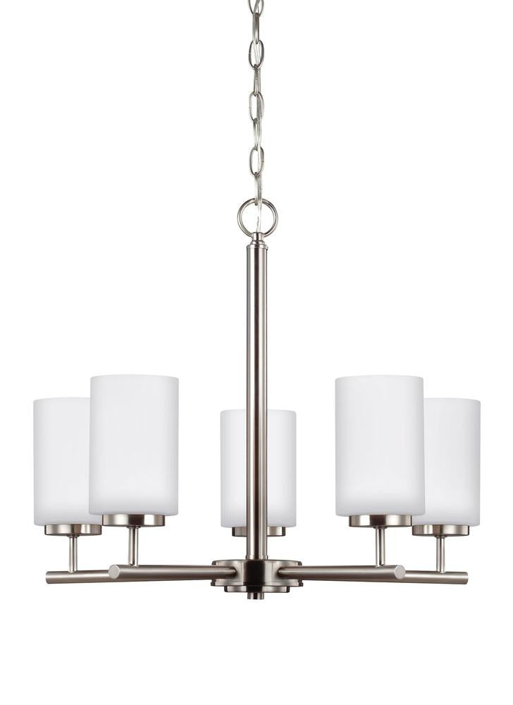 Generation Lighting Oslo Five Light Chandelier Brushed Nickel