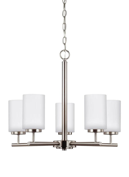 Generation Lighting Oslo Five Light Chandelier Brushed Nickel