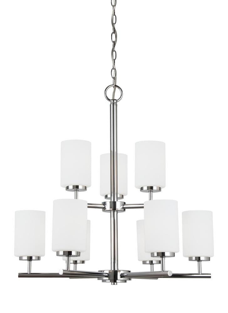 Generation Lighting Oslo Nine Light Chandelier Chrome