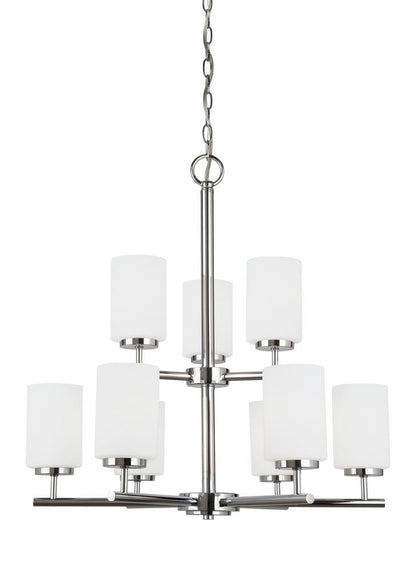 Generation Lighting Oslo Nine Light Chandelier Chrome