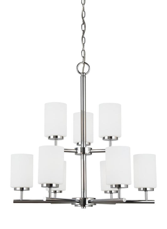 Generation Lighting Oslo Nine Light Chandelier Chrome