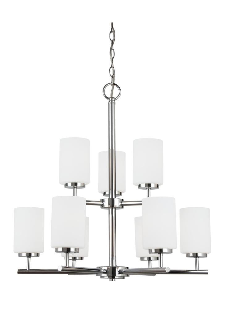 Generation Lighting Oslo Nine Light Chandelier Chrome