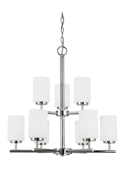 Generation Lighting Oslo Nine Light Chandelier Chrome