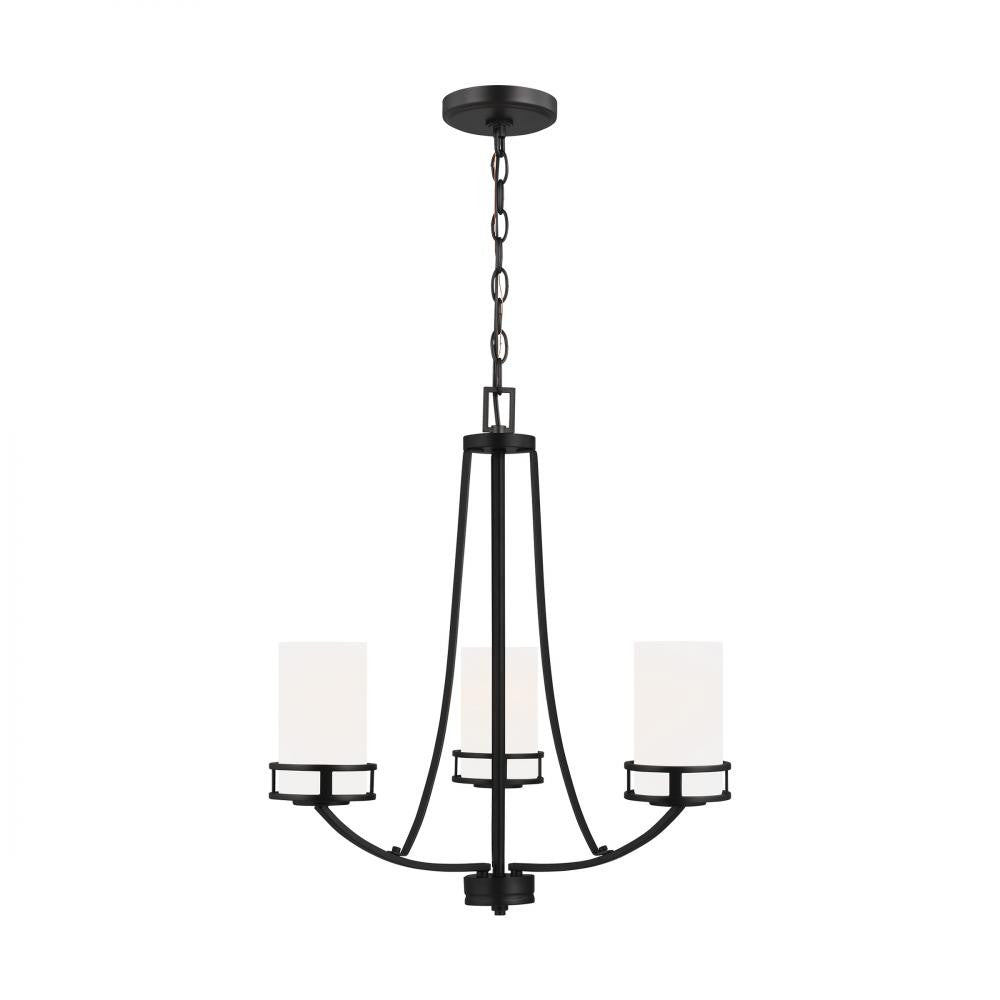 Generation Lighting Robie Three Light Chandelier Midnight Black