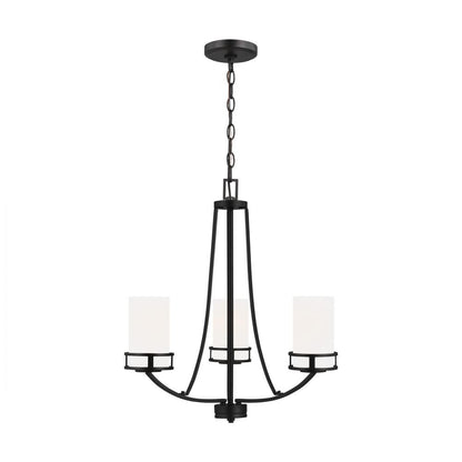 Generation Lighting Robie Three Light Chandelier Midnight Black