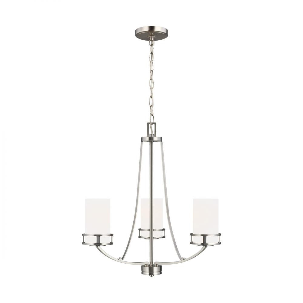 Generation Lighting Robie Three Light Chandelier Brushed Nickel