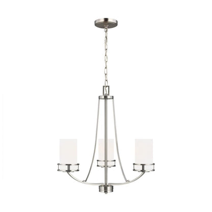 Generation Lighting Robie Three Light Chandelier Brushed Nickel