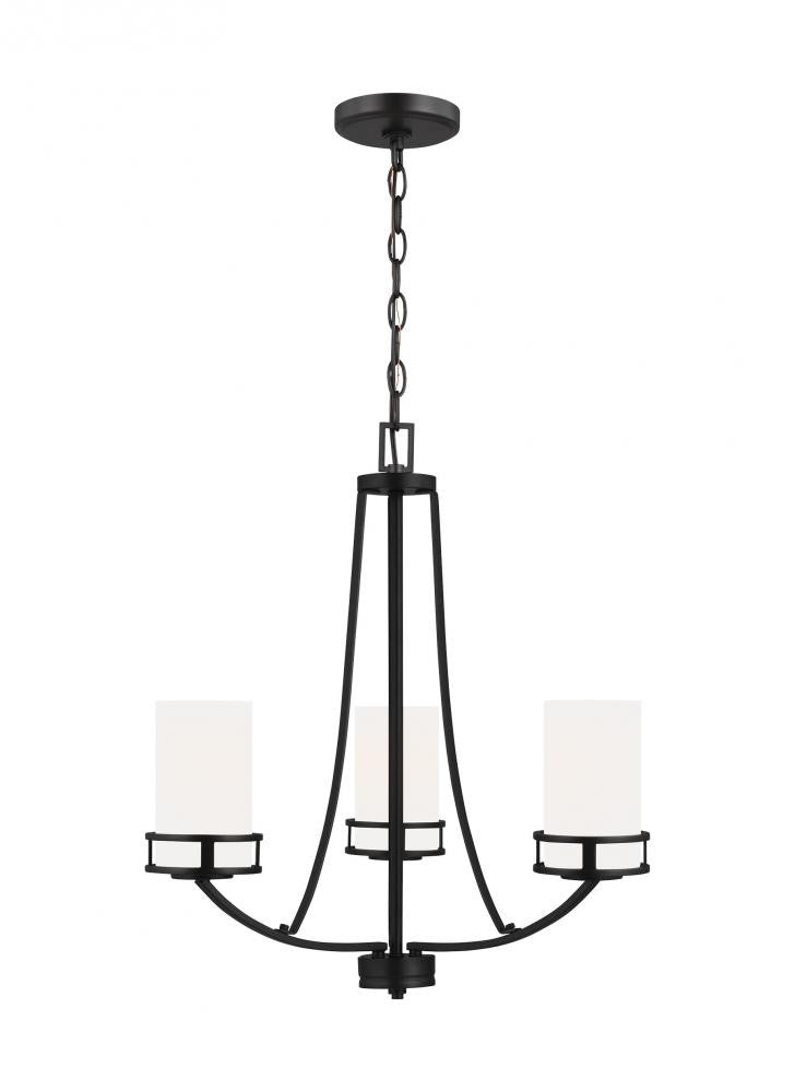 Generation Lighting Robie Three Light Chandelier Midnight Black