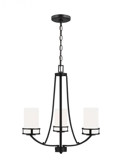 Generation Lighting Robie Three Light Chandelier Midnight Black