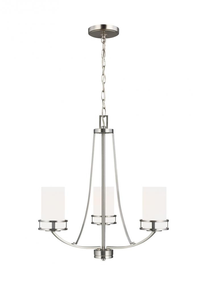 Generation Lighting Robie Three Light Chandelier Brushed Nickel
