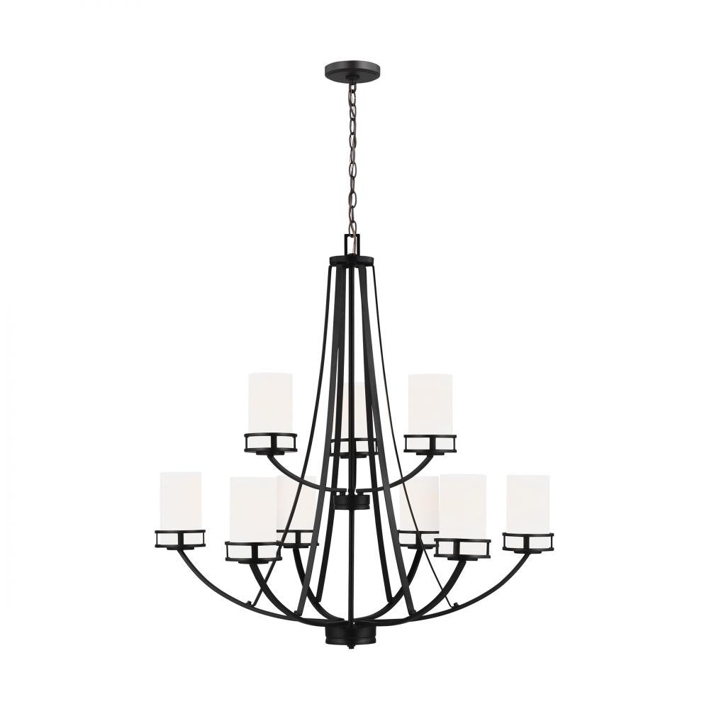 Generation Lighting Robie Nine Light Chandelier Midnight Black