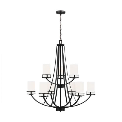 Generation Lighting Robie Nine Light Chandelier Midnight Black