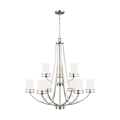 Generation Lighting Robie Nine Light Chandelier Brushed Nickel