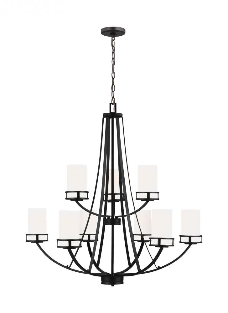 Generation Lighting Robie Nine Light Chandelier Midnight Black