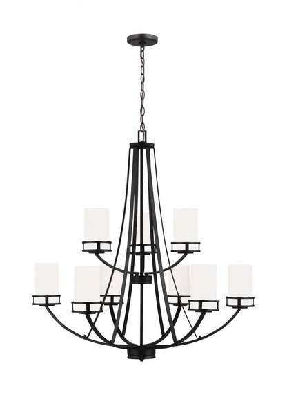 Generation Lighting Robie Nine Light Chandelier Midnight Black