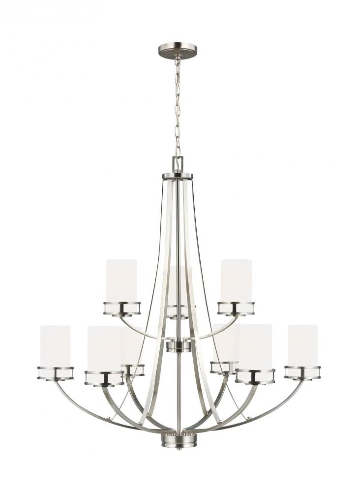 Generation Lighting Robie Nine Light Chandelier Brushed Nickel