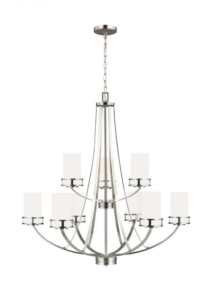 Generation Lighting Robie Nine Light Chandelier Brushed Nickel