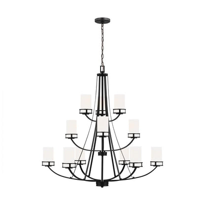 Generation Lighting Robie Twelve Light Chandelier Midnight Black