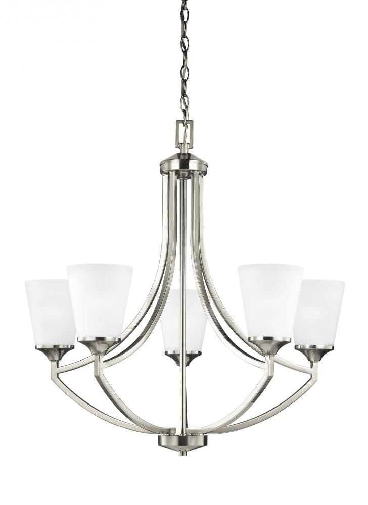 Generation Lighting Hanford Five Light Chandelier Brushed Nickel