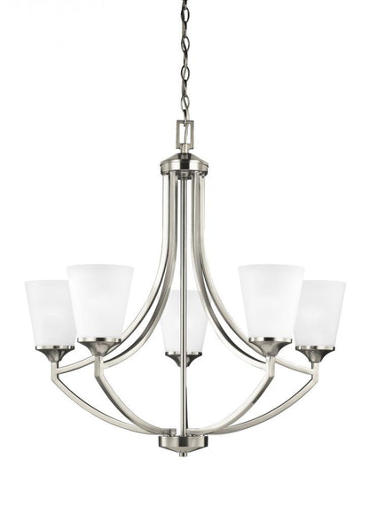 Generation Lighting Hanford Five Light Chandelier Brushed Nickel