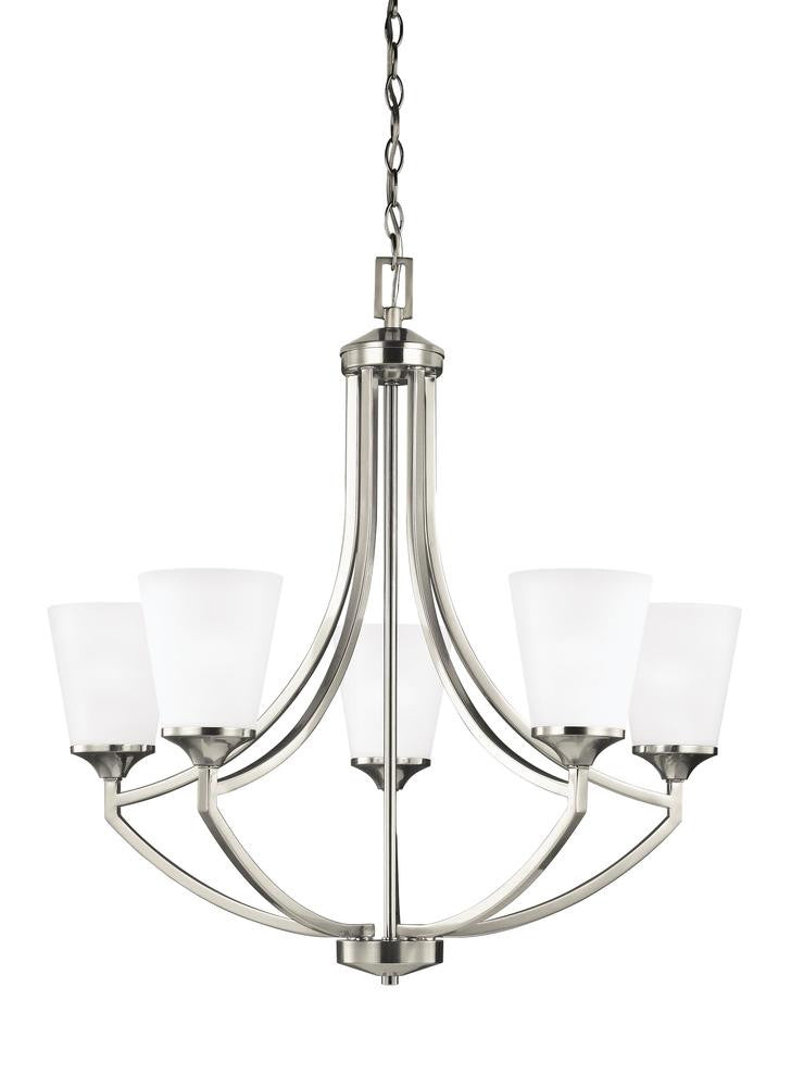 Generation Lighting Hanford Five Light Chandelier Brushed Nickel