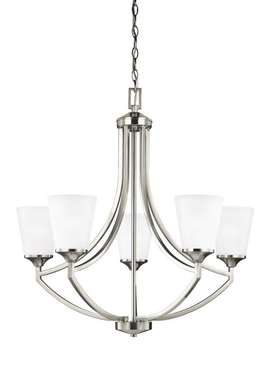 Generation Lighting Hanford Five Light Chandelier Brushed Nickel