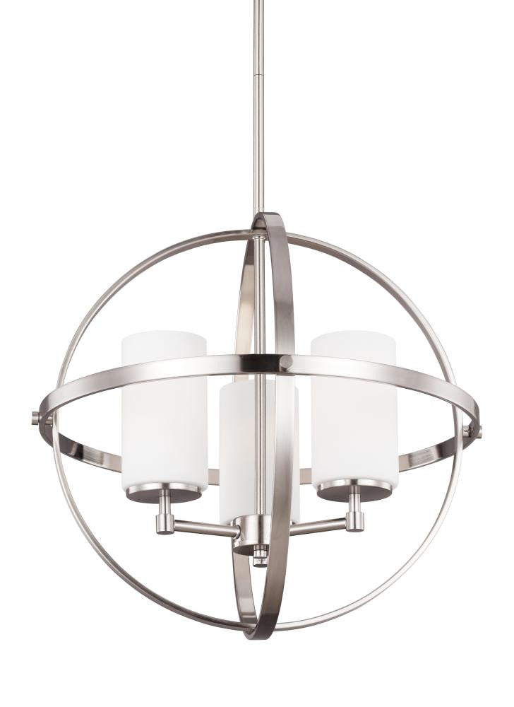 Generation Lighting Alturas Three Light Chandelier Brushed Nickel