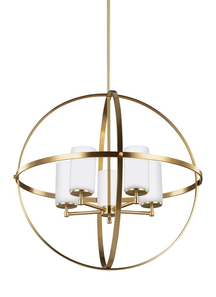 Generation Lighting Alturas Five Light Chandelier Satin Brass