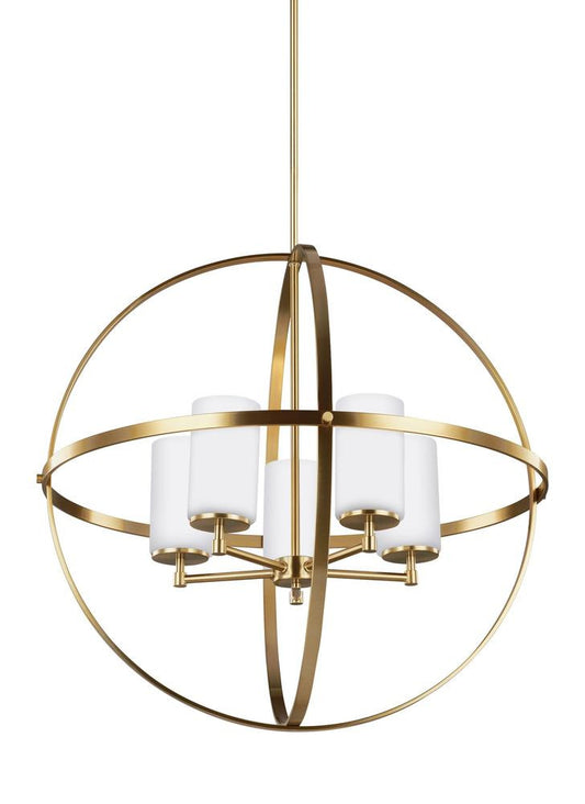 Generation Lighting Alturas Five Light Chandelier Satin Brass