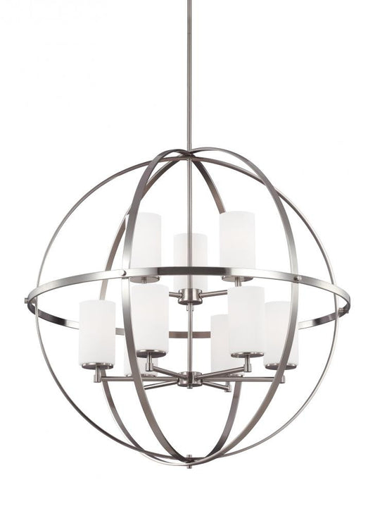 Generation Lighting Alturas Nine Light Chandelier Brushed Nickel
