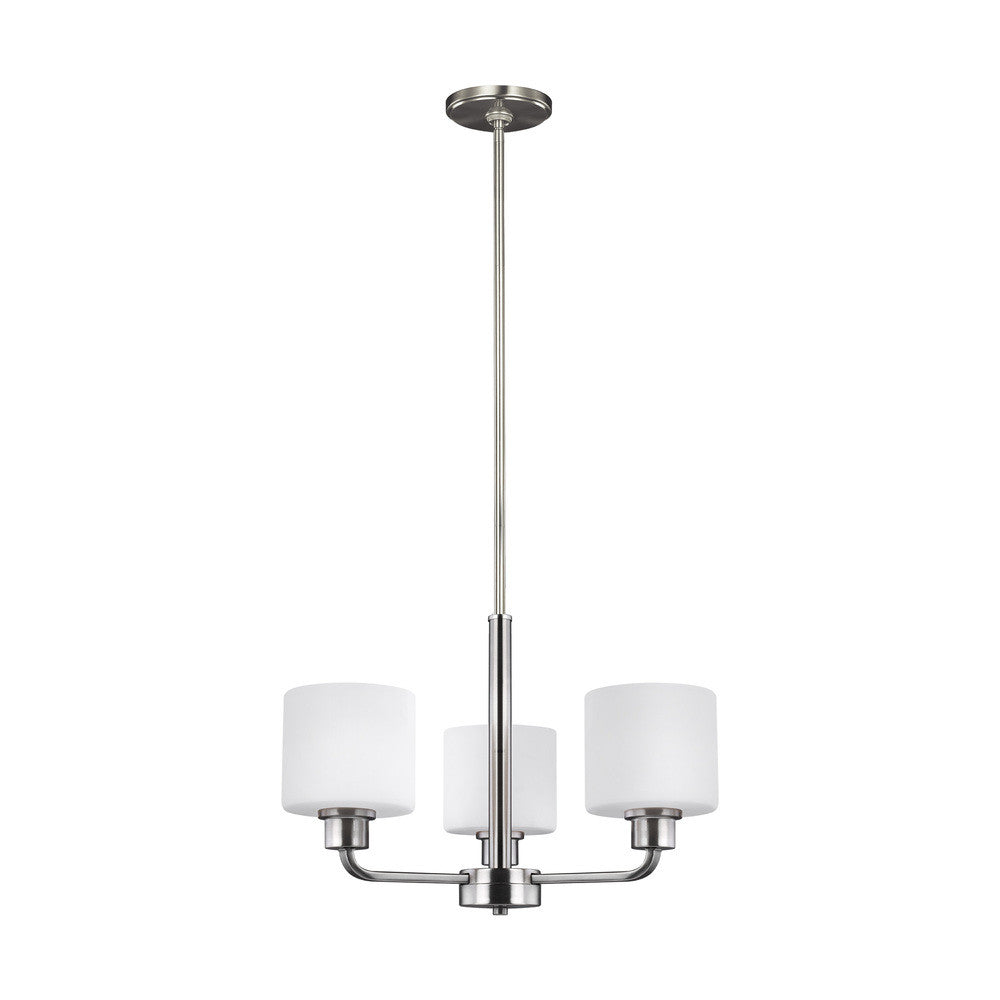 Generation Lighting Canfield Three Light Chandelier Brushed Nickel