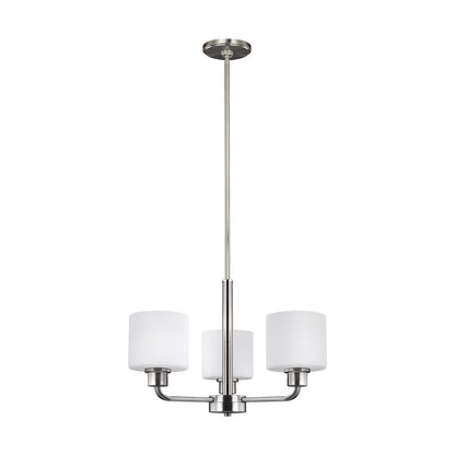 Generation Lighting Canfield Three Light Chandelier Brushed Nickel