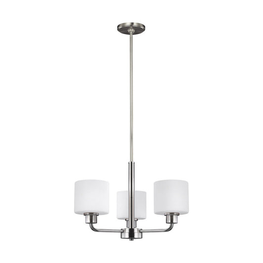 Generation Lighting Canfield Three Light Chandelier Brushed Nickel