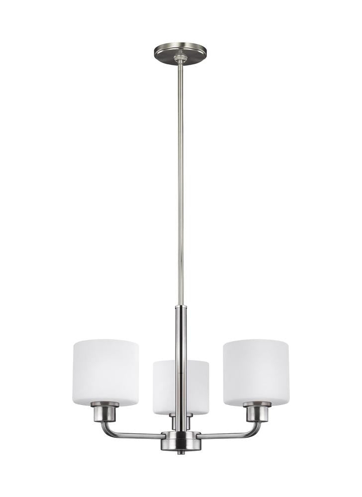 Generation Lighting Canfield Three Light Chandelier Brushed Nickel