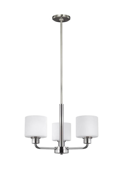 Generation Lighting Canfield Three Light Chandelier Brushed Nickel