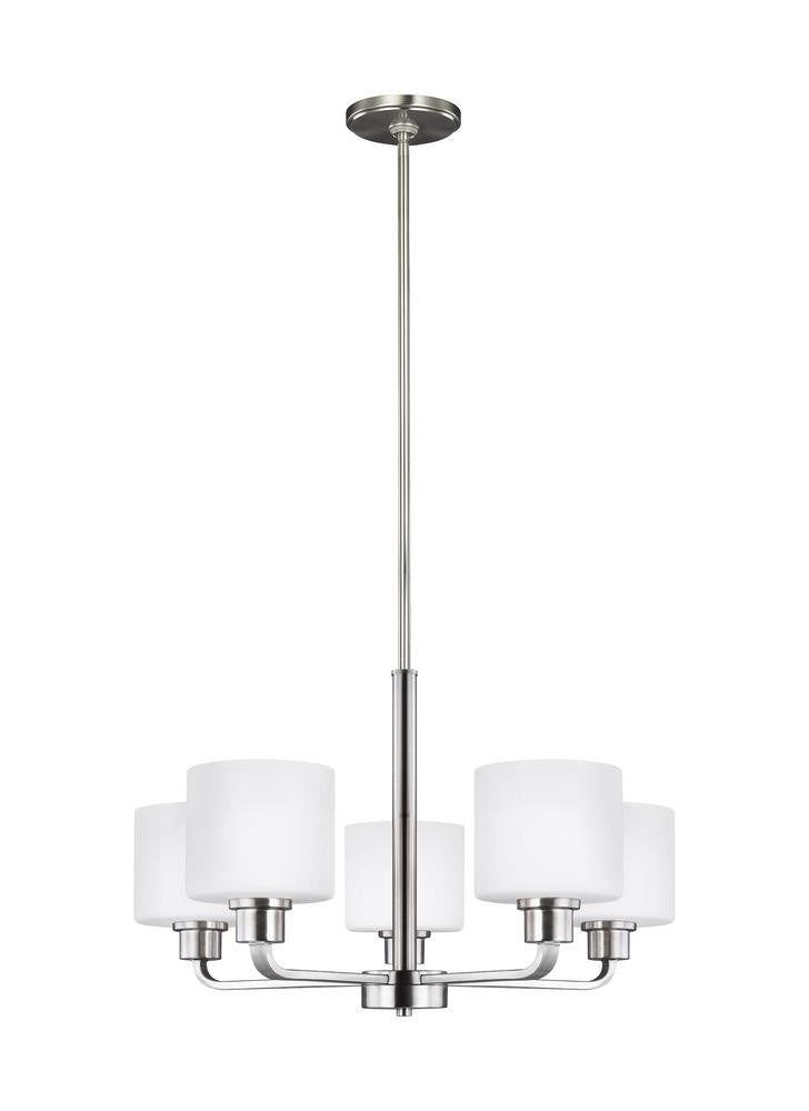 Generation Lighting Canfield Five Light Chandelier Brushed Nickel