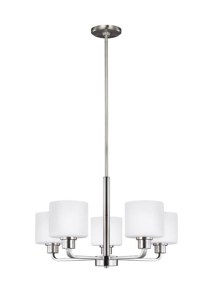 Generation Lighting Canfield Five Light Chandelier Brushed Nickel