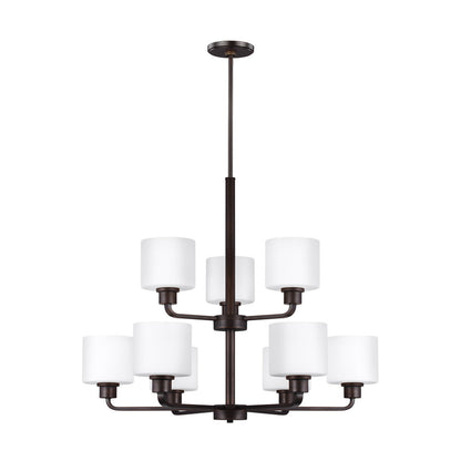 Generation Lighting Canfield Nine Light Chandelier Bronze