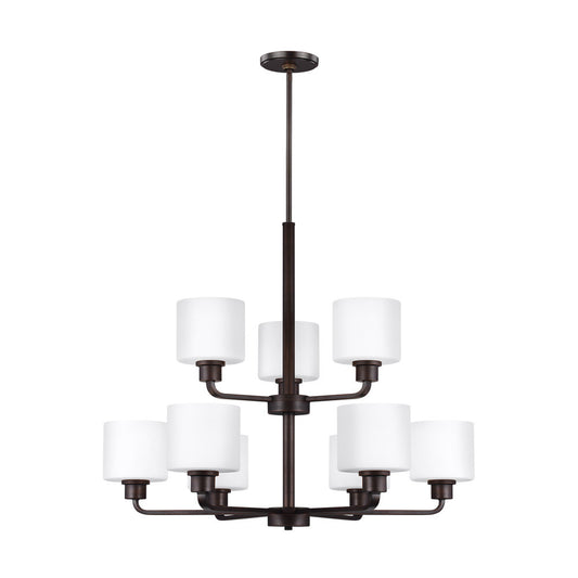 Generation Lighting Canfield Nine Light Chandelier Bronze