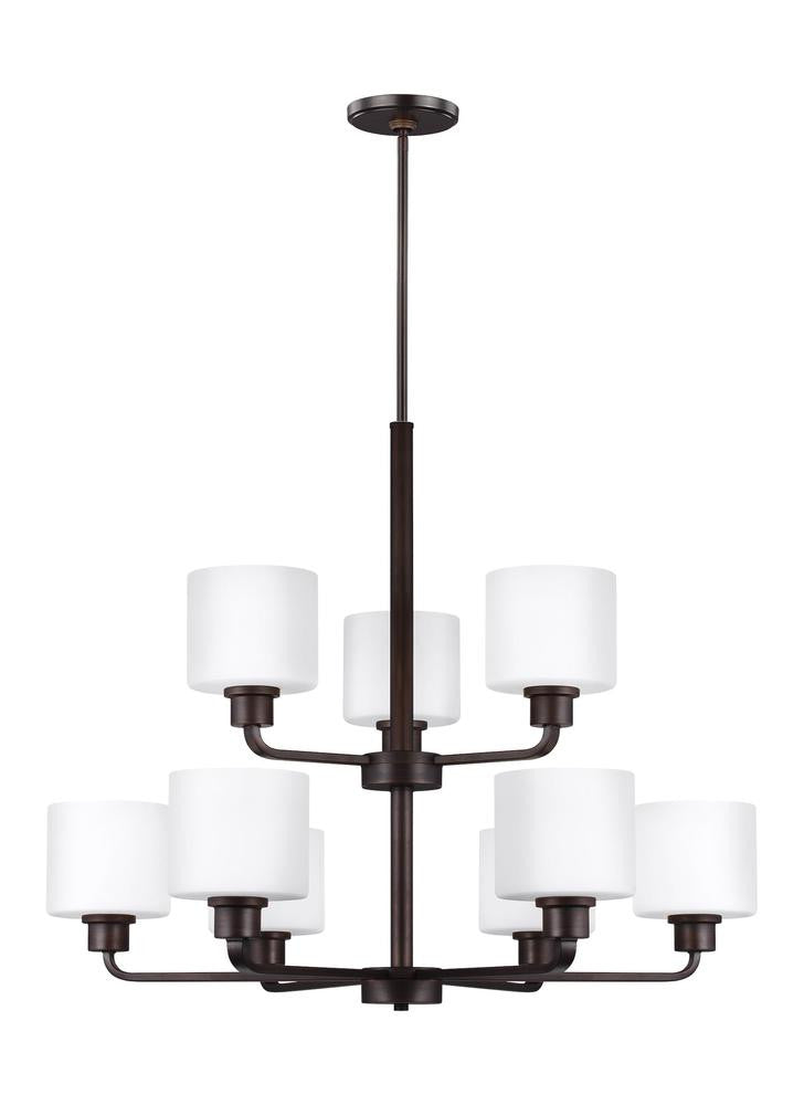 Generation Lighting Canfield Nine Light Chandelier Bronze