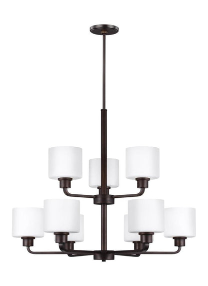 Generation Lighting Canfield Nine Light Chandelier Bronze