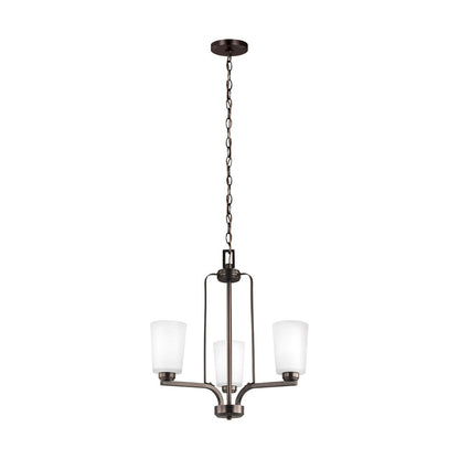 Generation Lighting Franport Three Light Chandelier Bronze