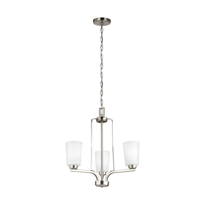 Generation Lighting Franport Three Light Chandelier Brushed Nickel