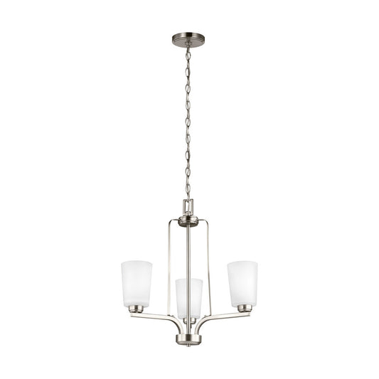 Generation Lighting Franport Three Light Chandelier Brushed Nickel