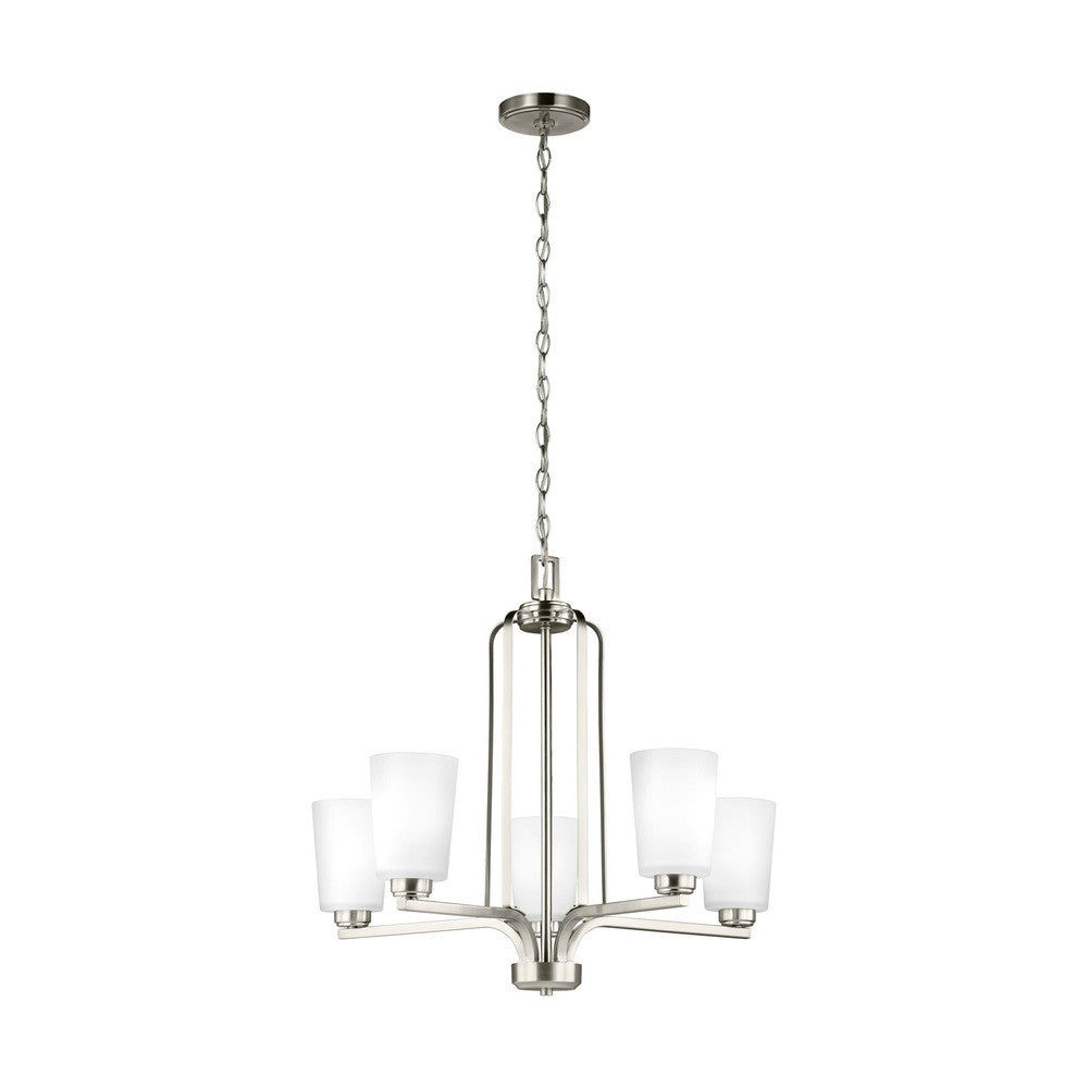 Generation Lighting Franport Five Light Chandelier Brushed Nickel